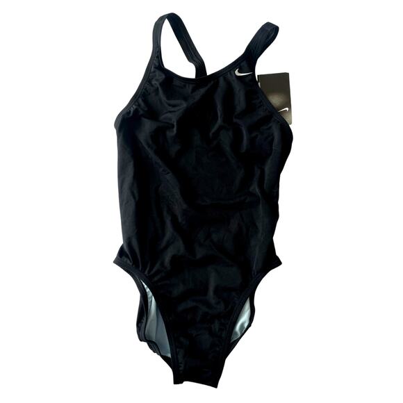 NIKE, SIZE 8, SWIMSUIT, BLACK, LOW BACK, RACER BACK - Picture 1 of 5